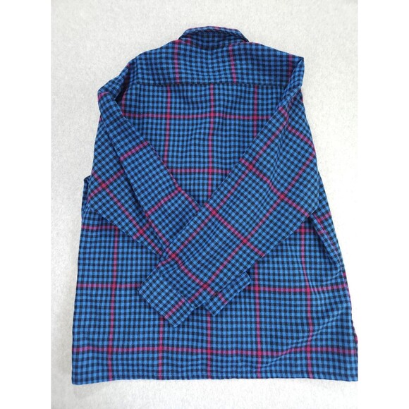 Vintage Backpacker‎ Shirt Mens XL Black Blue Plaid Flannel 90s Grunge Skater - Picture 12 of 15